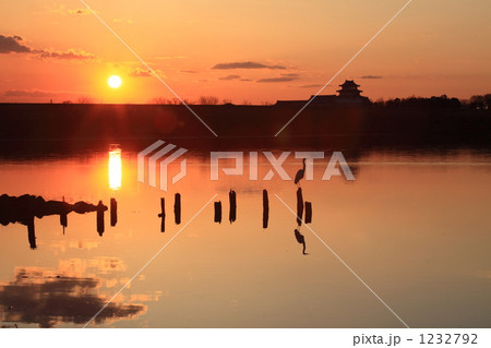 「関宿城の夕暮れ」の写真素材 「関宿城の夕暮れ」の写真素材