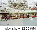 売店と桜