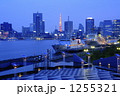 薄明の晴海ふ頭から見た夜景