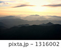 夏の夕暮れの白神山地
