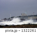 稲毛海岸の突堤に打ち付ける白波