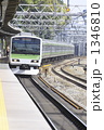 原宿駅に入る山手線