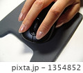 マウスを操作する女性の手アップ