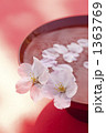 杯と桜の花びら