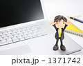 粘土のサラリーマンとパソコン