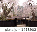 角館武家屋敷の門と枝垂れ桜