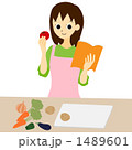 素材ナンバー 1489601 : 「野菜を持つ女性」