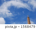 女神の石像と青空