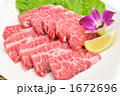 焼肉用、国産牛バラ・カルビ肉。