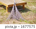 縁台と竹箒