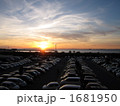 夕日と駐車場