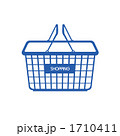 青の買い物かごのイラスト