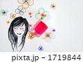 女性のイラストとマニキュア（横）