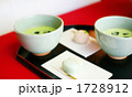 抹茶・和菓子・赤い毛氈