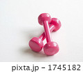 ピンクのダンベル２本（X字置き）