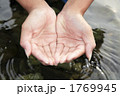両手ですくった清流の水