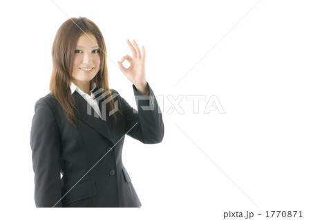OKサインの女性社員 OKサインの女性社員