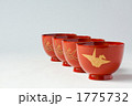漆器の御椀　折り紙鶴