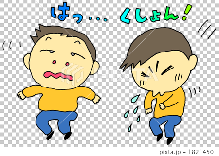 插图素材: 一个打喷嚏的人