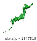 日本地図・緑の日本列島
