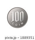 100円玉硬貨のイラスト