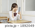 携帯電話を見る女子高生
