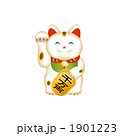 笑顔の招き猫のイラスト