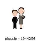 男子中学生と母親のイラスト