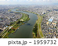 守口市近辺の淀川を空撮