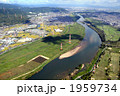 樟葉近辺の淀川を空撮