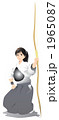 弓道女性（灰色袴）