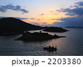 鞆の浦　弁天島の夜明け