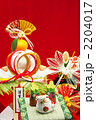 正月　鏡餅　門松　並ぶ縁起物と干支2012辰