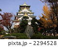 秋の紅葉と大阪城