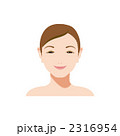 女性の顔のイラスト（正面）