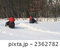 雪景色　スノーモービル