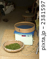 収穫されたお茶の葉の乾燥