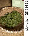 収穫されたお茶の葉の乾燥