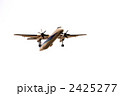 着陸態勢のANAのプロペラ機