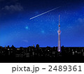 東京スカイツリーと流星