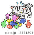 素材ナンバー 2541803 : 「不安でさかなを独り占めする猫」