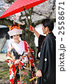 花嫁　和傘　色打掛　和装　桜