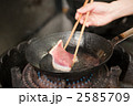 カツオを焼く