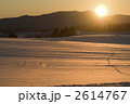 美瑛の丘　冬の夕焼け