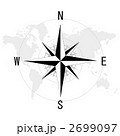 コンパスと世界地図