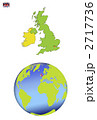 イギリスの地図と国旗