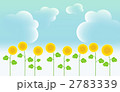 ひまわりと青空のイラスト