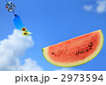 スイカと風鈴と青空
