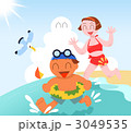 海水浴の親子