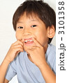 歯の生え変わりを見せる男の子